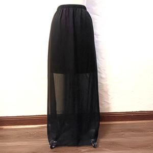 Mossimo sheer black maxi skirt with shorter black lining. Medium.